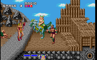 Two players cooperating in Golden Axe